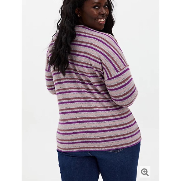 NWOT TORRID Stripe Supersoft Plush Tee - Picture 2 of 13